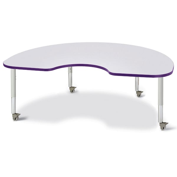 Berries Kidney Activity Table, 48 in. x 72 in., Mobile, Freckled Gray/Purple/Gray